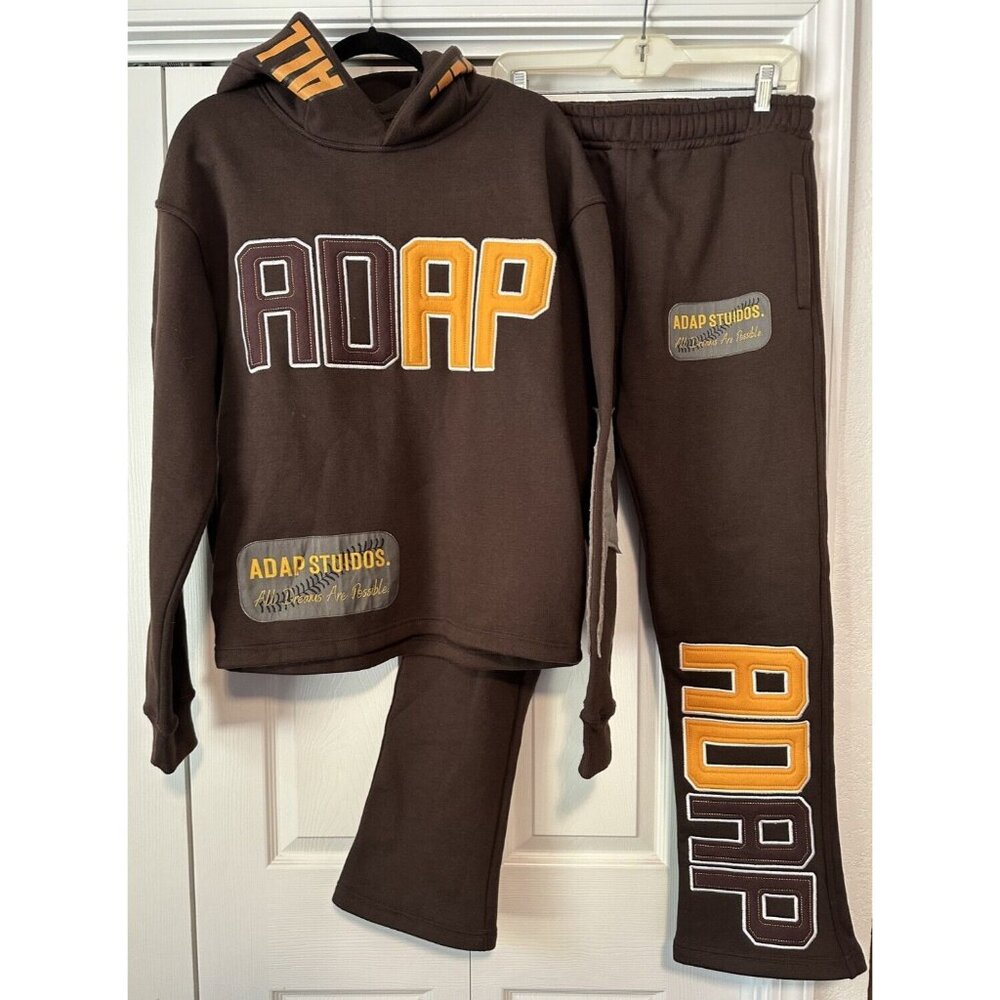 All Dreams Are Possible ADAP Y2K tracksuit hoodie sweats brown M Medium custom